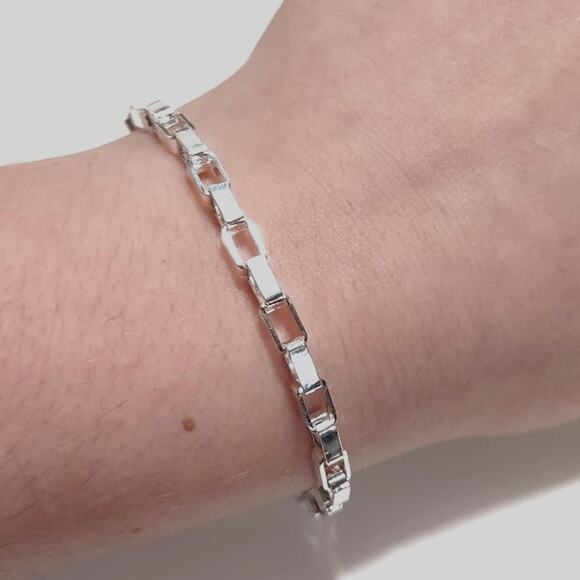 S925 Sterling Silver Necklace & Bracelet Box Chain Christmas Birthday Gift - NEW